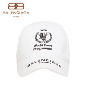 BALENCIAGA-540013 발렌시아가 블랙 WORLD FOOD PROGRAMME 로고 장식 클래식 베이스볼 캡