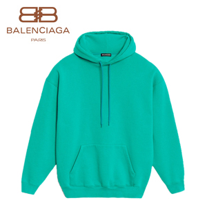 BALENCIAGA-534301 발렌시아가 파스텔 그린 발렌시아가 로고 프린트 후드