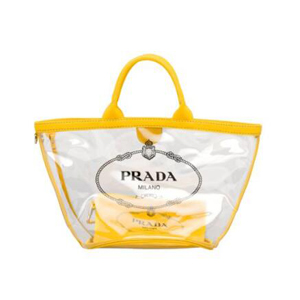 [스페셜오더]PRADA-1BG166 프라다 플렉시글라스 실크스크린 로고 화이트 핸드백