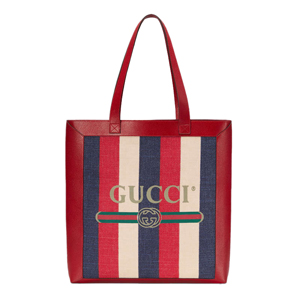 [스페셜오더]GUCCI-523781 9089 구찌 실비 스트라이프 캔버스 구찌 프린트 미디엄 토트백