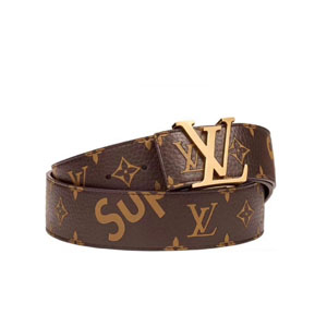 [스페셜오더]LOUIS VUITTON-루이비통 X Supreme 슈프림 콜라보 모노그램 은장 레드 벨트 40MM