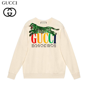 [스페셜오더]GUCCI-469250 9025 구찌 내추럴 펠트 코튼 타이거 장식 구찌 시티 스웨트셔츠