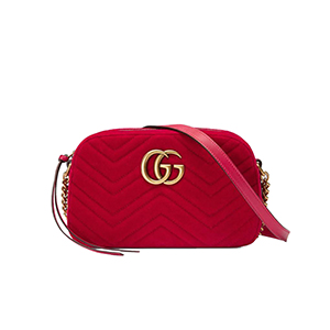 [스페셜오더]GUCCI-447632 6433 구찌 GG Marmont 레드 벨벳 스몰 숄더 백