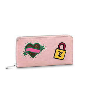 [스페셜오더]LOUIS VUITTON-M63377 루이비통 핑크 에삐 레더 패치 디테일 지피 월릿