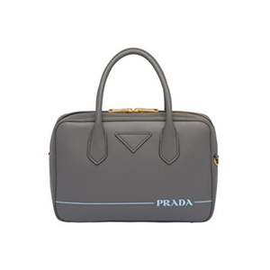 [스페셜오더]PRADA-1BB049 프라다 블랙 송아지 가죽 실크스크린 바나나 로고 미라지 스몰 탑 핸들백