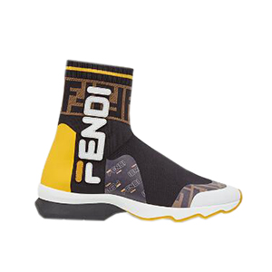 FENDI-8T6830 펜디 화이트 스트레치 니트 Fendi Mania 아플리케 스니커즈 부츠