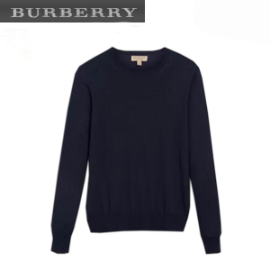 [스페셜오더]BURBERRY-40678011 버버리 체크 디테일 블랙 메리노 울 스웨터