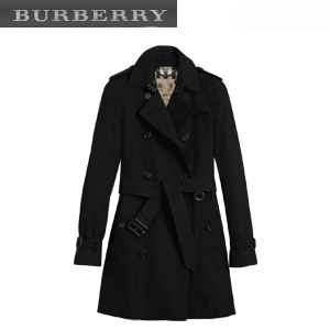 [스페셜오더]BURBERRY-39005481 버버리 켄징턴 블랙 쇼트 헤리티지 트렌치코트 여성용