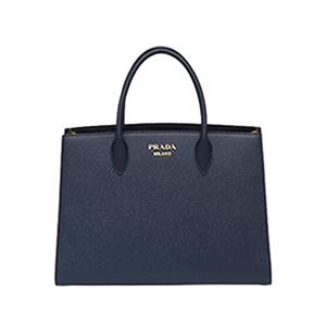 [스페셜오더]PRADA-1BA153 프라다 네이비 사피아노 가죽 라지 비블리오텍 토트백