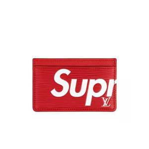 LOUIS VUITTON-루이비통 X Supreme 슈프림 콜라보 에삐 레더 카드 홀더 블랙