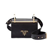 [스페셜오더]PRADA-1BD075 프라다 자수 디테일 벨벳 숄더백 핫핑크