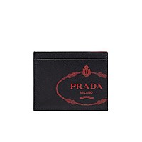 [스페셜오더]PRADA-2MC223 프라다 네이비 사피아노 가죽 오렌지 실크스크린 로고 신용카드 지갑