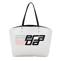 [스페셜오더]PRADA-1BG218 프라다 화이트 바나나 로고 프린트 캔버스 라지 토트백