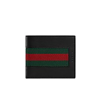 [스페셜오더]GUCCI-408827 1094 구찌 블랙 로고 스트라이프 2단 지갑