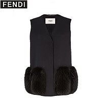 [스페셜오더]FENDI-FF8523 펜디 화이트 울 폭스 퍼 장식 베스트