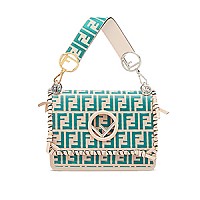 [스페셜오더]FENDI-8BT284 팬디 칸 아이 에프 블랙 이그조틱 가죽 라피아백