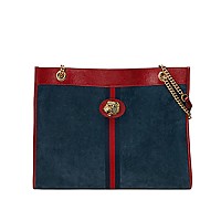 [스페셜오더]GUCCI-537219 4071 구찌 다크 블루 스웨이드 가죽 타이거 헤드 NY 패치 라지 토트백