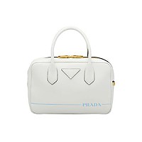 [스페셜오더]PRADA-1BB049 프라다 블랙 송아지 가죽 실크스크린 공룡 로고 미라지 스몰 탑 핸들백