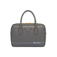 [스페셜오더]PRADA-1BB049 프라다 블랙 송아지 가죽 실크스크린 공룡 로고 미라지 스몰 탑 핸들백