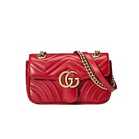 [스페셜오더]Gucci-‎446744 구찌 페일 그린 GG 마몽 미니 숄더백 22cm