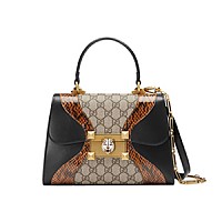 [스페셜오더]GUCCI-497996 8754 구찌 Osiride GG 수프림 캔버스 가죽 탑 핸들 백