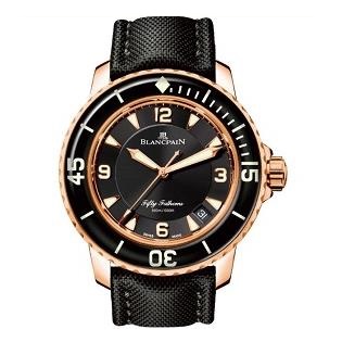 [스페셜오더]BLANCPAIN-블랑팡 피프티 패덤스 로즈골드 세라믹베젤 다이버 블랙다이얼 워치45mm