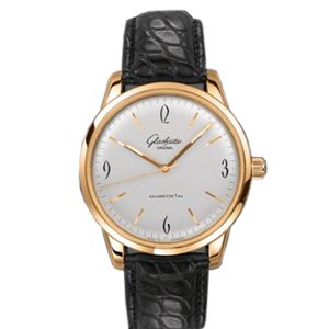 [스페셜오더]Glashutte Original-글라슈테 오리지널 빈티지 세네터 식스티즈 로즈골드 가죽스트랩워치39mm