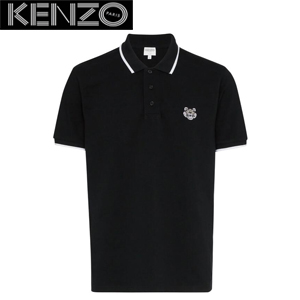 KENZO-F755PO2 겐조 화이트 코튼 타이거 로고 폴로 티셔츠