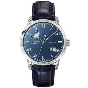 [스페셜오더]Glashutte Original-글라슈테 오리지널 세네터 엑설런스 파노라마 데이트 문페이즈 스틸 실버 워치 40mm