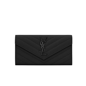 SAINT LAURENT-372264 생 로랑 블랙 라지 모노그램 플랩 장지갑